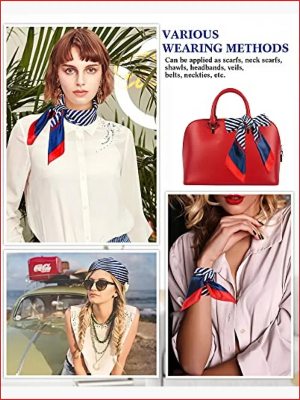 Sailor Scarf Flight Attendant Neck Scarf Silk Feeling Hair Wraps